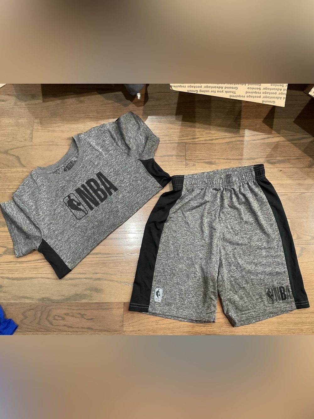 NBA Boys Heather Gray Athletic Tee & Shorts Set Size 14–16